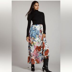 Anthropologie Black and Multicolor Twofer Dress